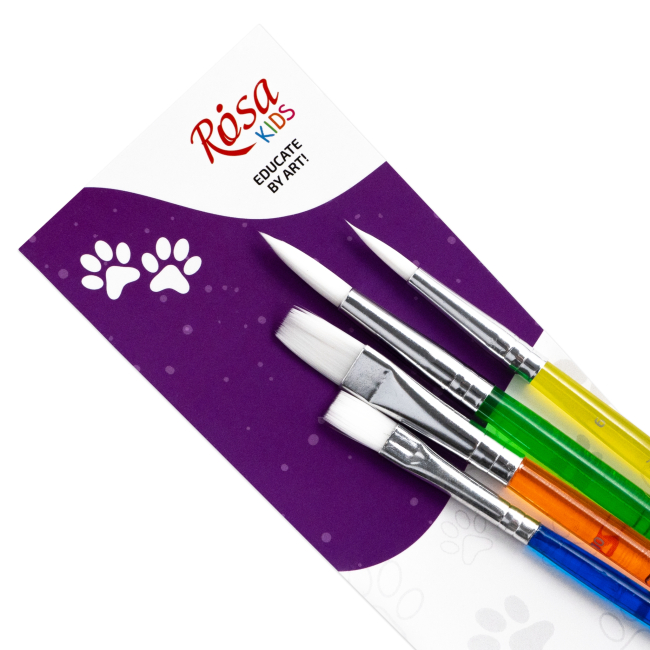 Канцтовары - Набор кистей Rosa Kids 4 шт (184165)#3