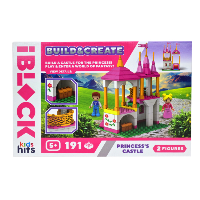 Конструкторы с уникальными деталями - Конструктор IBLOCK Build & create Princess's castle 191 деталь (KH08/007/2)#3