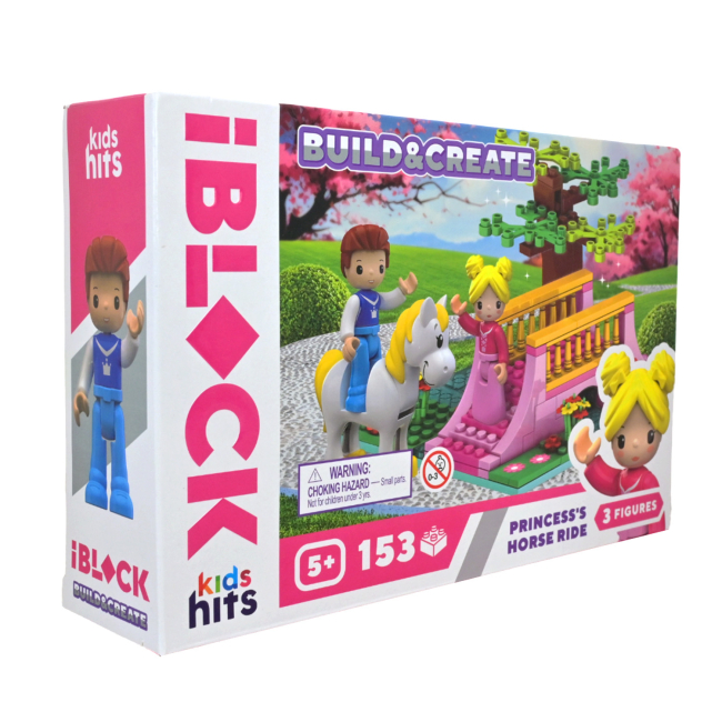 Конструктори з унікальними деталями - Конструктор IBLOCK Build & create Princess's horse ride 153 деталі (KH08/007/4)#2