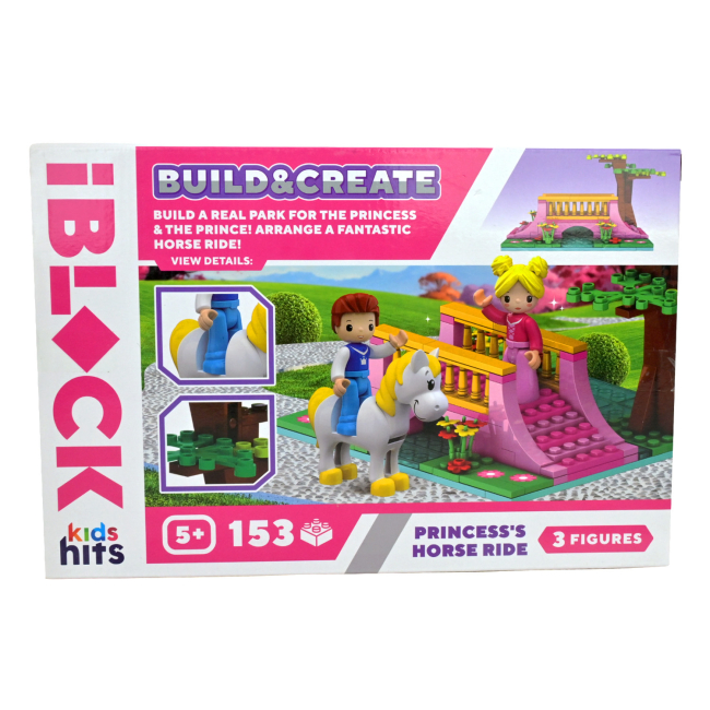Конструктори з унікальними деталями - Конструктор IBLOCK Build & create Princess's horse ride 153 деталі (KH08/007/4)#3