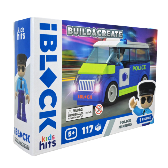Конструктори з унікальними деталями - Конструктор IBLOCK Build & create Police minibus 117 деталей (KH41/002/4)#2