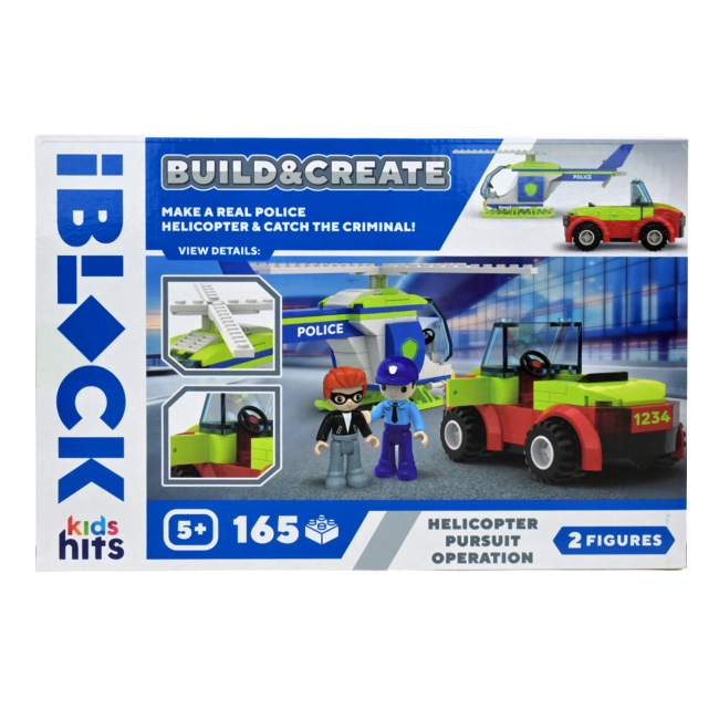 Конструктори з унікальними деталями - Конструктор IBLOCK Build & create Helicopter pursuit operation 165 деталей (KH41/003/1)#3