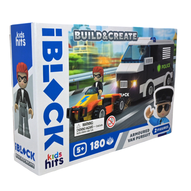 Конструктори з унікальними деталями - Конструктор IBLOCK Build & create Armoured van pursuit 180 деталей (KH41/003/3)#2
