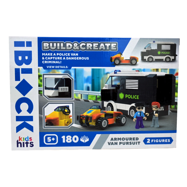 Конструктори з унікальними деталями - Конструктор IBLOCK Build & create Armoured van pursuit 180 деталей (KH41/003/3)#3