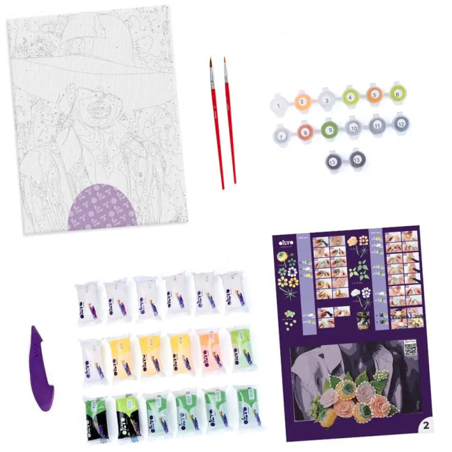 Товари для малювання - Картина за номерами ОКТО Жінка в капелюсі (30007)#2