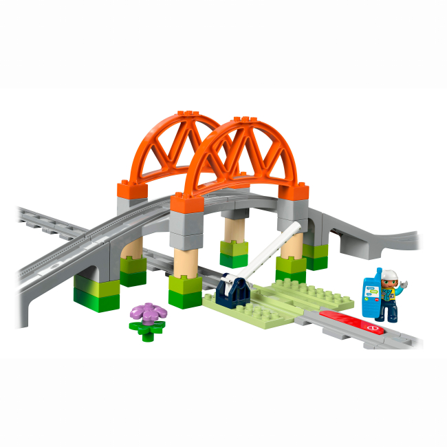 Конструкторы LEGO - Конструктор LEGO DUPLO Дополнительный набор. Железнодорожный мост и колеи (10426)#2