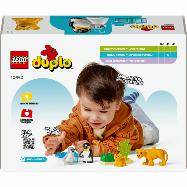 Конструктори LEGO - Конструктор LEGO DUPLO Сімейства диких тварин: Пінгвіни та Леви (10442)#3