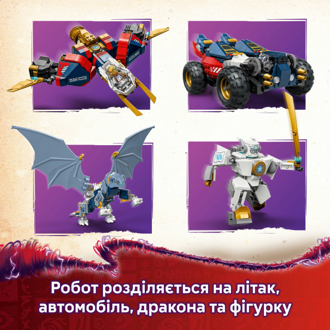 Конструкторы LEGO - Конструктор LEGO NINJAGO Ультраобъединительный робот Зейна (71834)#6