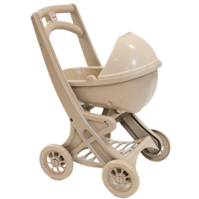 Транспорт и питомцы - Коляска для кукол Doloni с люлькой бежевая (0121/02eco)#2