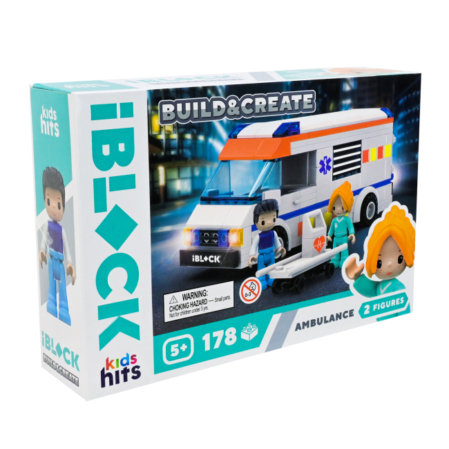 Конструктори з унікальними деталями - Конструктор IBLOCK Build & create Ambulance 178 деталей (KH17/001/1)#2