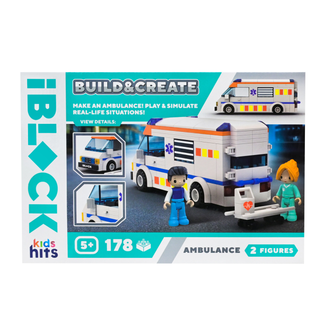 Конструктори з унікальними деталями - Конструктор IBLOCK Build & create Ambulance 178 деталей (KH17/001/1)#3