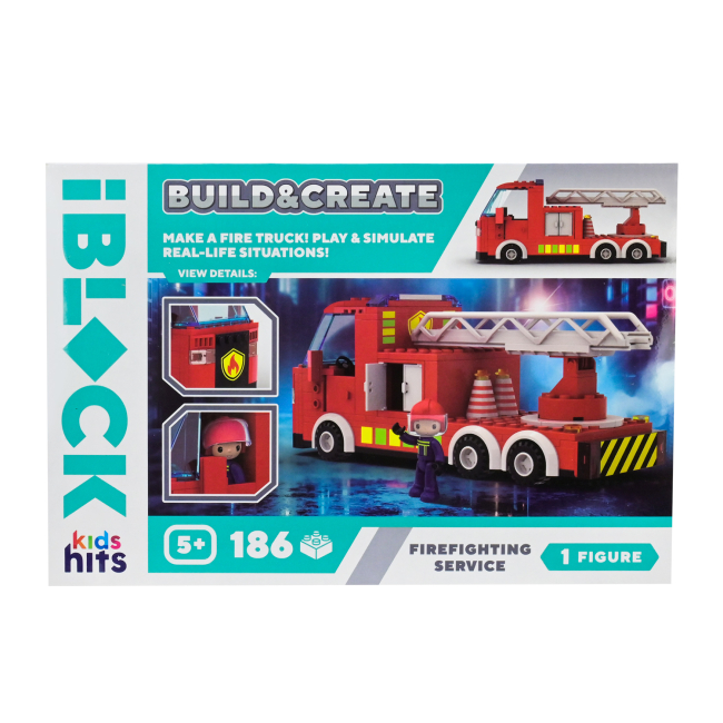 Конструктори з унікальними деталями - Конструктор IBLOCK Build & create Firefighting service 186 деталей (KH17/001/3)#3