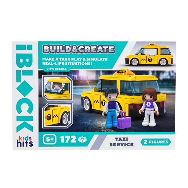 Конструктори з унікальними деталями - Конструктор IBLOCK Build & create Taxi service 172 деталі (KH17/001/4)#3