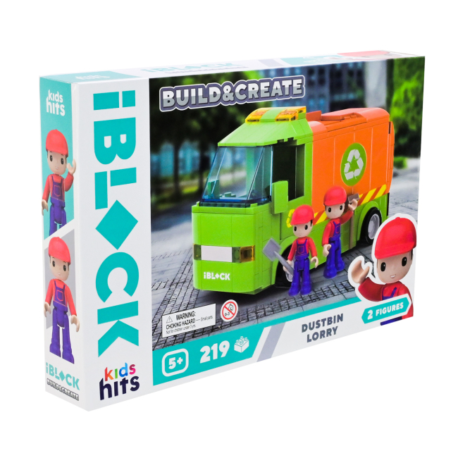 Конструктори з унікальними деталями - Конструктор IBLOCK Build & create Dustbin lorry 219 деталей (KH17/005/1)#2
