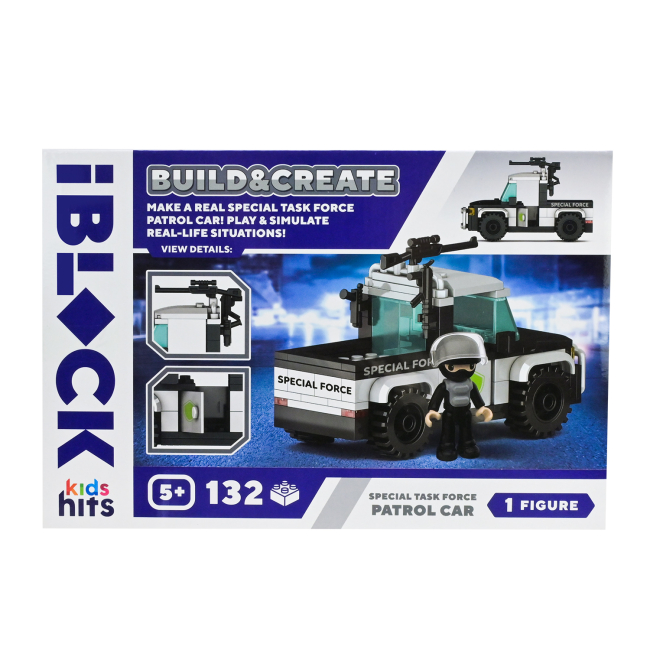 Конструктори з унікальними деталями - Конструктор IBLOCK Build & create Patrol car 132 деталі (KH42/003/1)#3