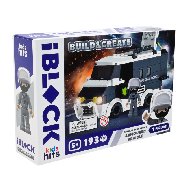 Конструктори з унікальними деталями - Конструктор IBLOCK Build & create Armoured vehicle 193 деталі (KH42/003/2)#2