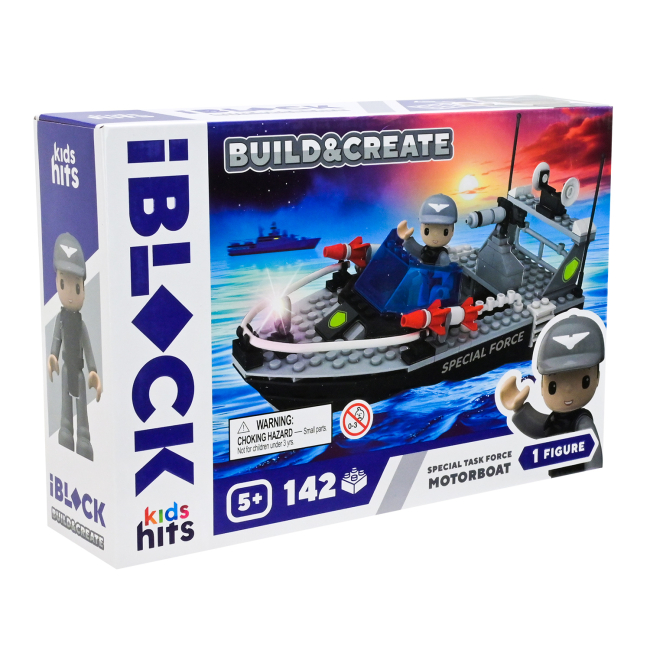 Конструктори з унікальними деталями - Конструктор IBLOCK Build & create Motorboat 142 деталі (KH42/003/4)#2