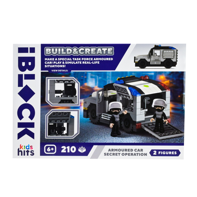 Конструктори з унікальними деталями - Конструктор IBLOCK Build & create Armoured car 210 деталей (KH42/004/4)#3