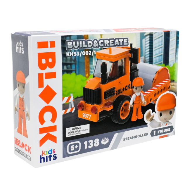 Конструктори з унікальними деталями - Конструктор IBLOCK Build & create Steamroller 138 деталей (KH53/002/1)#2