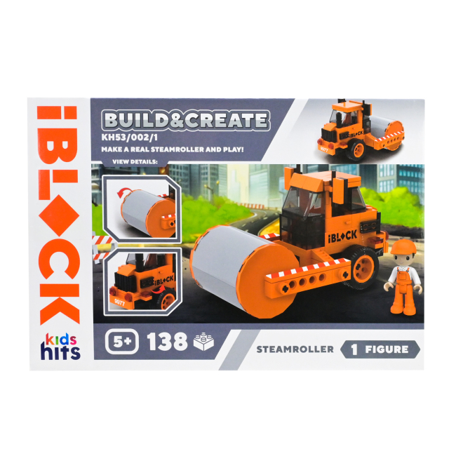 Конструктори з унікальними деталями - Конструктор IBLOCK Build & create Steamroller 138 деталей (KH53/002/1)#3