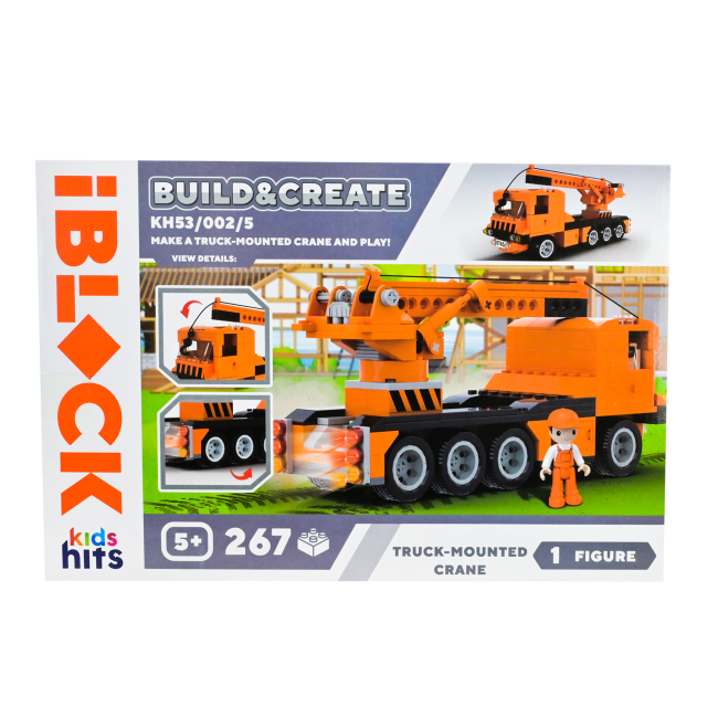 Конструктори з унікальними деталями - Конструктор IBLOCK Build & create Truck-mounted crane 267 деталей (KH53/002/5)#3