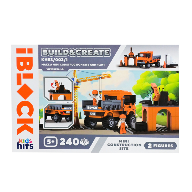 Конструктори з унікальними деталями - Конструктор IBLOCK Build & create Mini construction site 240 деталей (KH53/003/1)#3