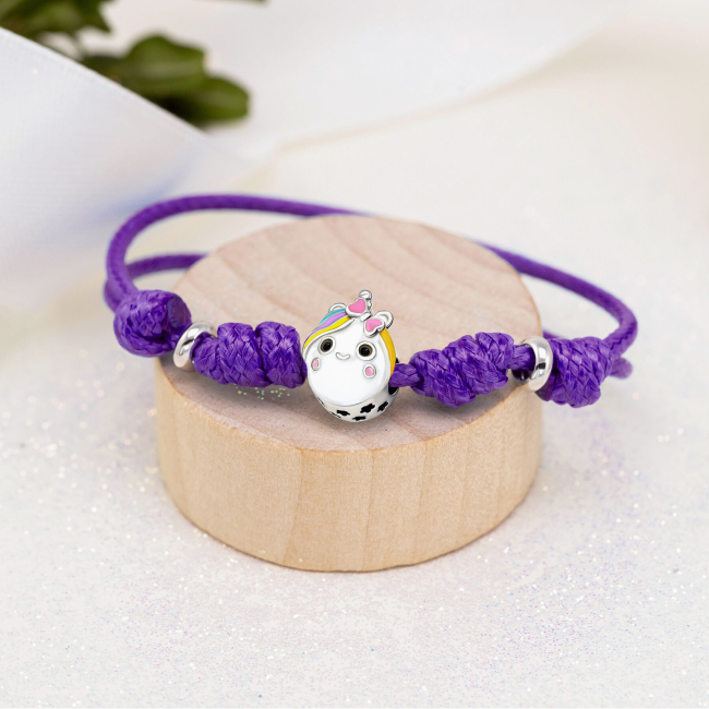 Ювелирные украшения - Браслет на шнурке UmaUmi Единорожка с разноцветной эмалью (2210000018778)#3