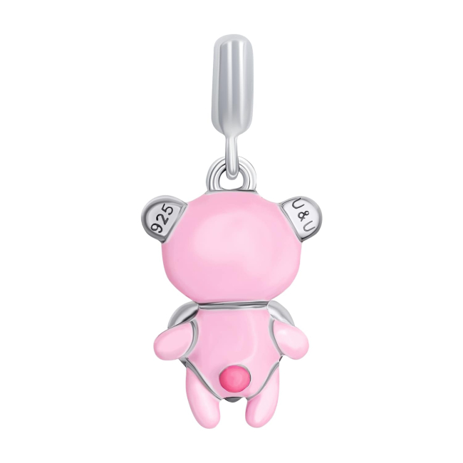 Ювелирные украшения - Кулон UmaUmi Медвежонок с розовой, красной эмалью и фианитом (2210000018334)#3