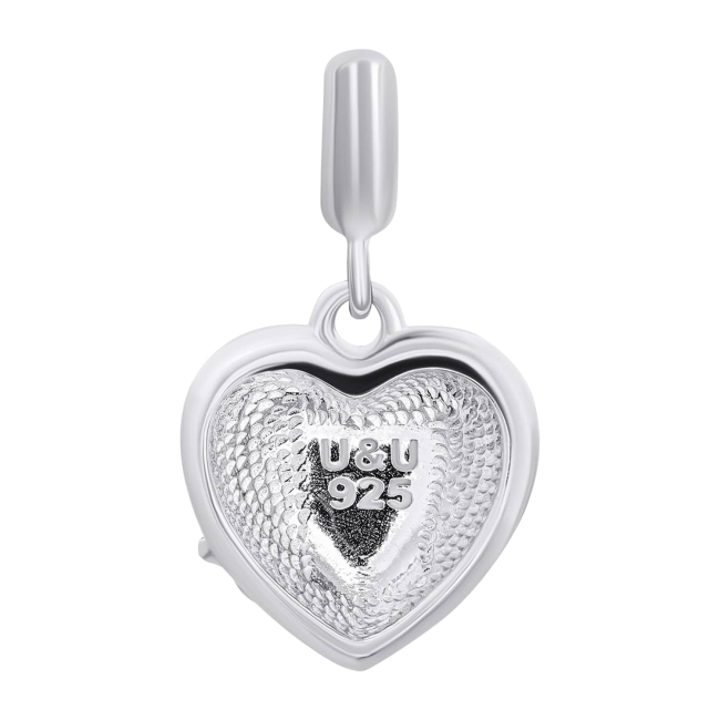 Ювелірні прикраси - Кулон UmaUmi Веселкове серце з рожевою емаллю та фіанітом (2210000019232)#3