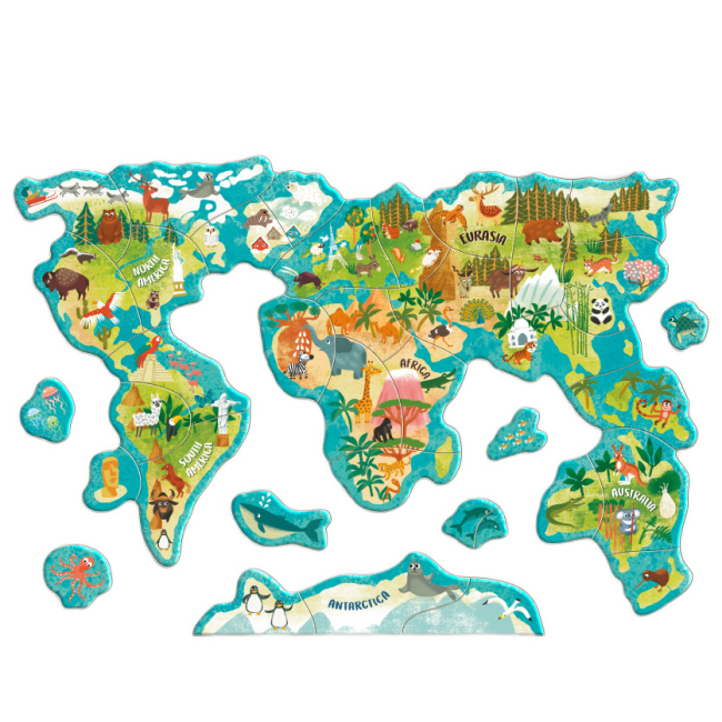 Навчальні іграшки - Магнітна мапа Dodo World of animals (200267)#3
