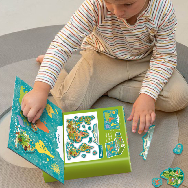 Навчальні іграшки - Магнітна мапа Dodo World of animals (200267)#4