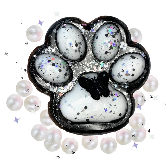 Антистрес іграшки - Іграшка-антистрес Shantou Jinxing Котяча лапка чорно-біла (C7801/1)#2