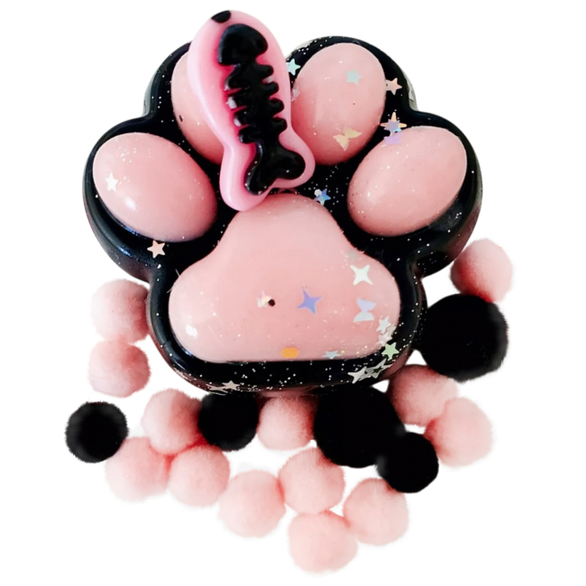 Антистрес іграшки - Іграшка-антистрес Shantou Jinxing Котяча лапка чорно-рожева (C7801/2)#2