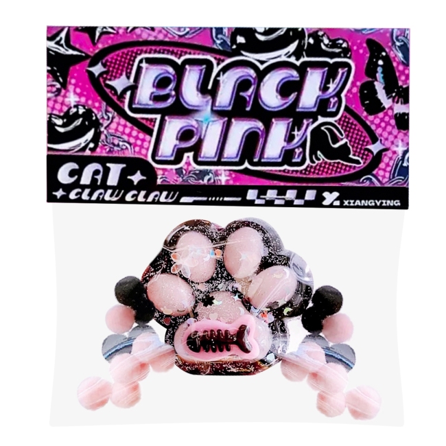 Антистрес іграшки - Іграшка-антистрес Shantou Jinxing Котяча лапка чорно-рожева (C7801/2)#3