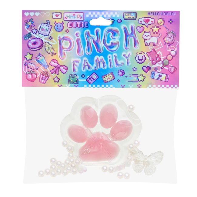 Антистрес іграшки - Іграшка-антистрес Shantou Jinxing Котяча лапка прозора світло-рожева (C7803/3)#3