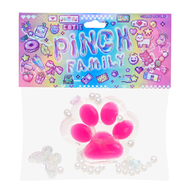 Антистрес іграшки - Іграшка-антистрес Shantou Jinxing Котяча лапка прозора яскраво-рожева (C7803/4)#3