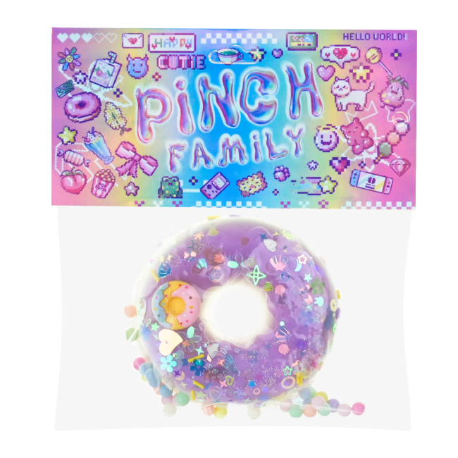 Антистрес іграшки - Іграшка-антистрес Shantou Jinxing Пончик білий з фіолетовою глазур'ю (C7804/1)#2