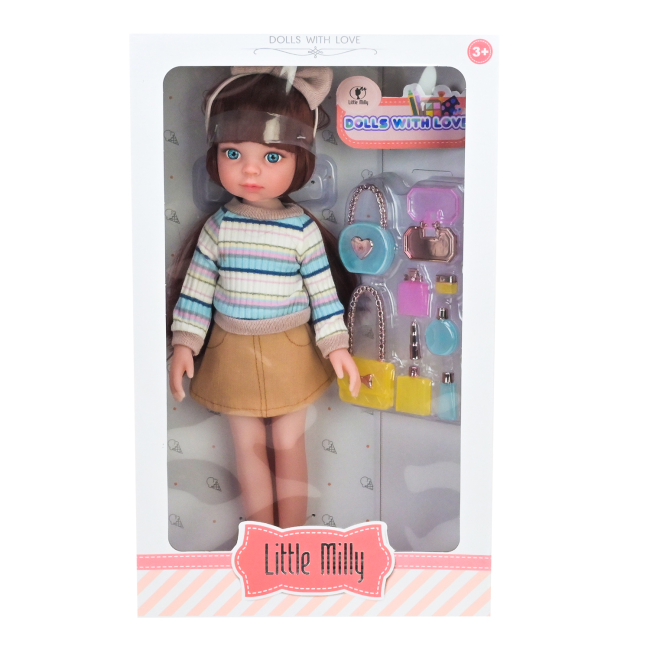 Ляльки - Лялька Shantou Jinxing Little Milly бежева спідниця, кофтинка в смужку (91099-I/J/1)#3