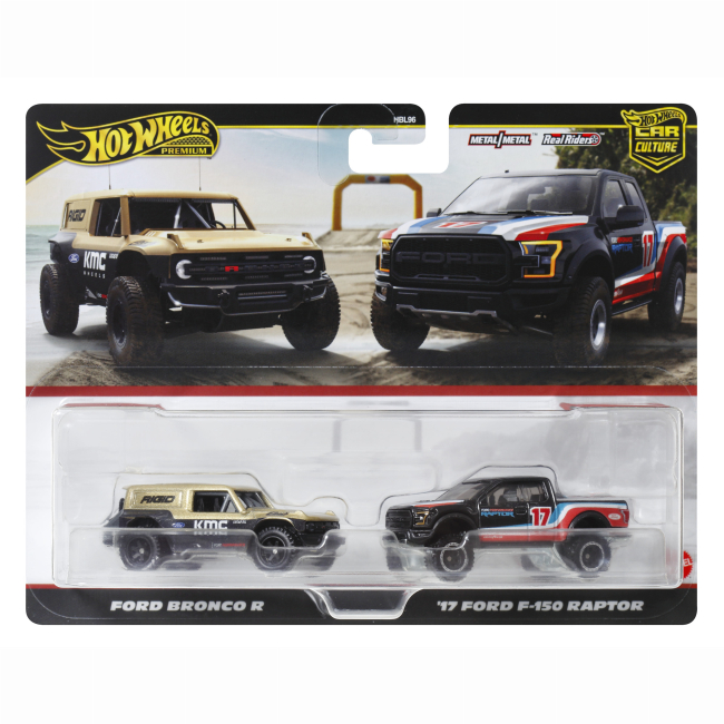 Автомоделі - Набір автомоделей Hot Wheels Car culture Ford Bronco R і '17 Ford F-150 Raptor (HBL96/HRR77)#4