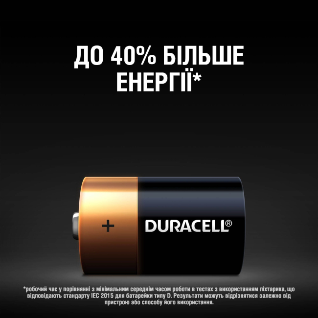 Акумулятори і батарейки - Батарейки алкаліновi Duracell Basic D 1.5V LR20 2 шт (5000394076730)#3