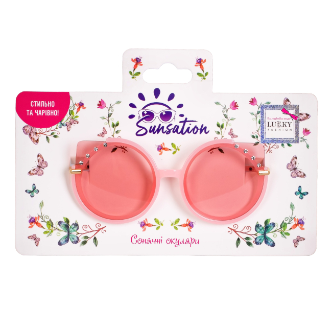 Сонцезахисні окуляри - Сонячні окуляри Lukky Fashion Котячі очі рожеві (T22452)#2