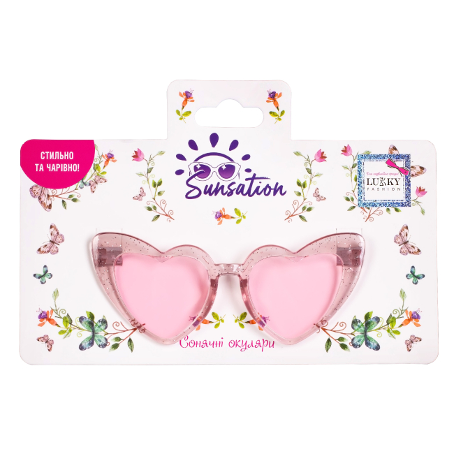Сонцезахисні окуляри - Сонячні окуляри Lukky Fashion Сердечка рожеві (T22481)#2