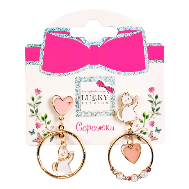 Бижутерия и аксессуары - Серьги Lukky Fashion Котики (T24633)#2