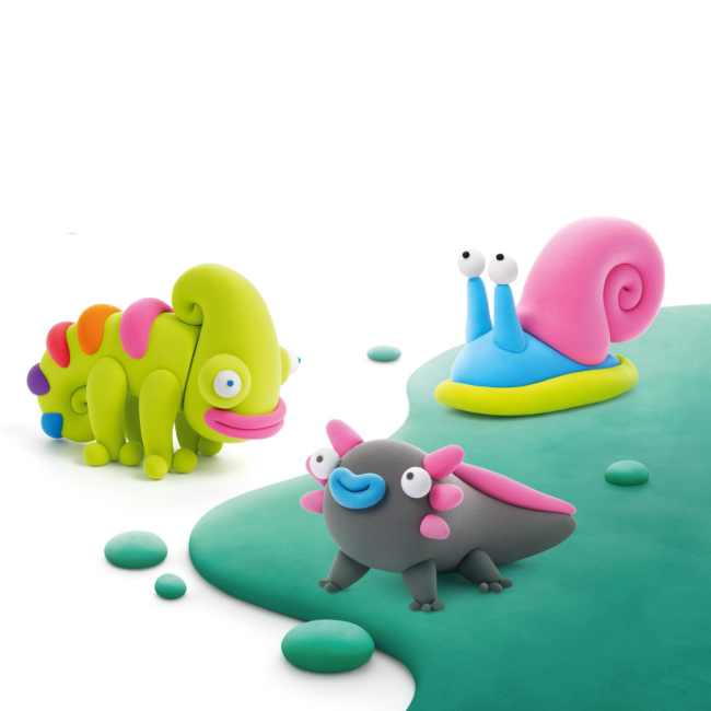 Наборы для лепки - Набор пластилина Липака Экзотические животные Хамелеон, гастропода, аксолотль ((60049-UA01)#6