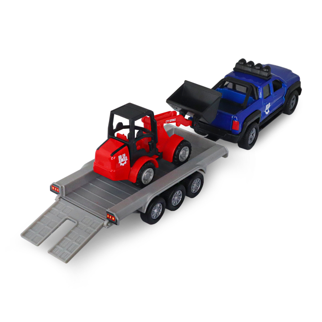 Транспорт і спецтехніка - Ігровий набір TechnoDrive Позашляховик з причіпом і навантажувачем (510207.270)#5