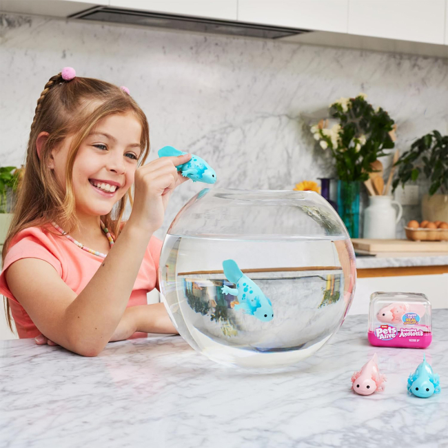 Фигурки животных - Интерактивная игрушка Pets Alive S1 Аксолотль розовый (9556A)#5