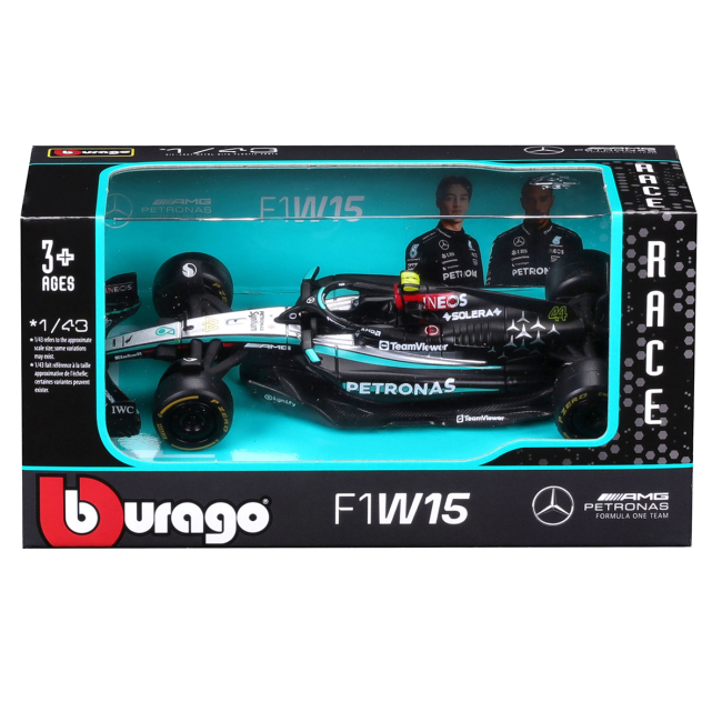 Автомодели - Автомодель Bburago Race Mercedes AMG F1 W15 Performance 2024 в ассортименте (18-38208)#8