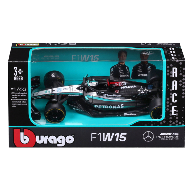 Автомодели - Автомодель Bburago Race Mercedes AMG F1 W15 Performance 2024 в ассортименте (18-38208)#9