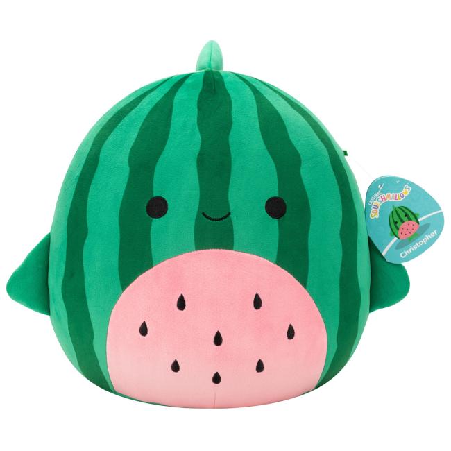 Подушки - М'яка іграшка Squishmallows Кит-кавунчик Крістофер 30 см (SQCR07967)#6