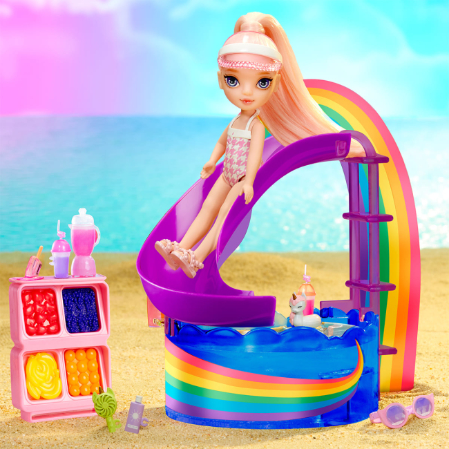Куклы - Игровой набор Rainbow High Littles Радужный праздник в бассейне (522249)#7